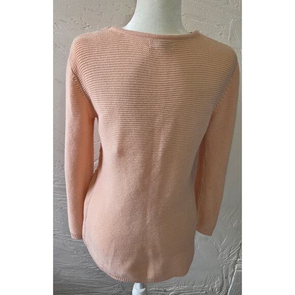 New York & Company Light Pink Unique Zip Up Neck Sweater Size Small - Picture 2 of 7